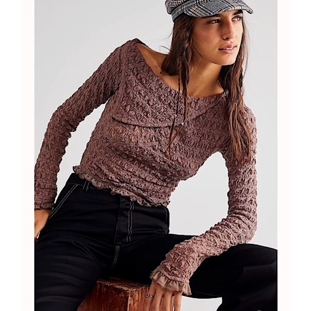 Free People Add To Cart Top in Neutral. Size Small. NWOT.